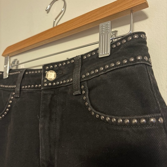 ZARA Studded Backsplit Denim MIDI Skirt - Picture 2 of 3